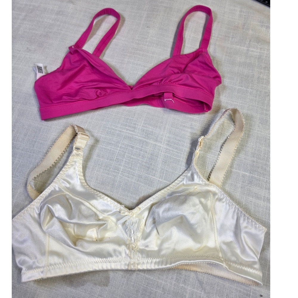 Victoria's Secret PINK Bralette & Bali Satin Wireless Bra Bundle Pink Cream 38B